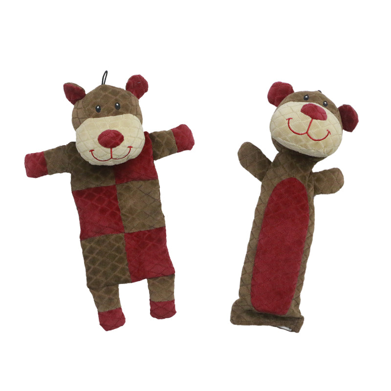 Christmas Pet Plush Chew Squeak Interactive Toy Bear Reindeer Penguin Dog Gift set - 2pcs