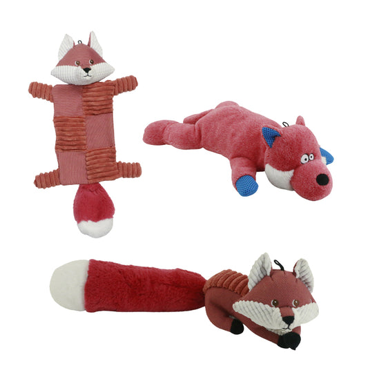 Stuffed animals chew squeak interactive dog plush toy pet gift set - 3pcs